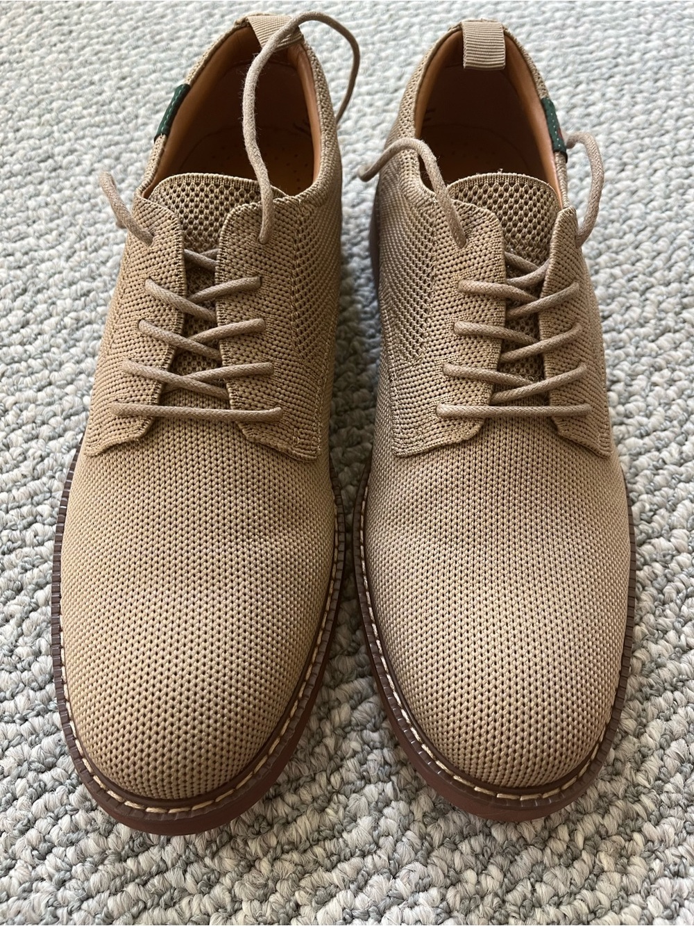 LIKE NEW GH Bass Women’s 10 Denise Knit Derby Oxford Flat Tan Beige
